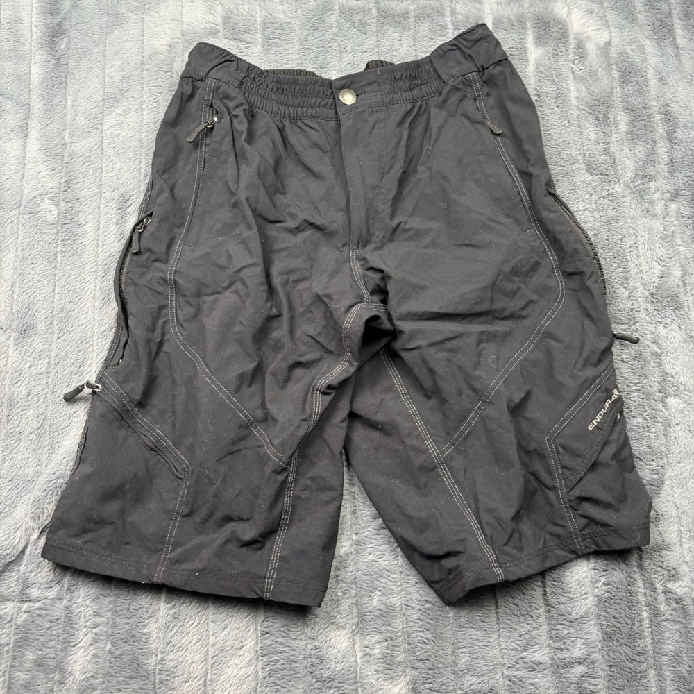 Endura Hummvee Cycling Shorts Mens XL Black Nylon MTB Bike E8025 Cargo Pockets